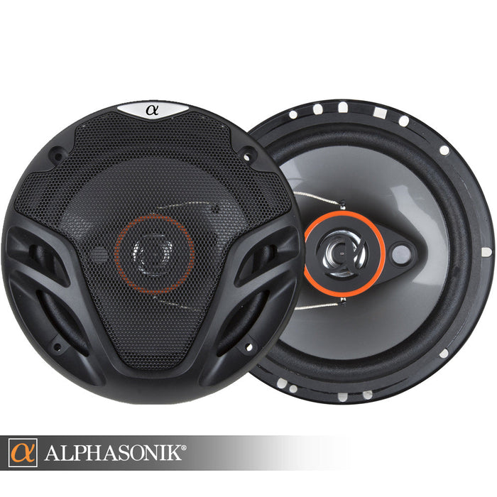 Alphasonik AS26 6.5" 350 Watts 3-Way Car Audio Coaxial Speaker (Pair)