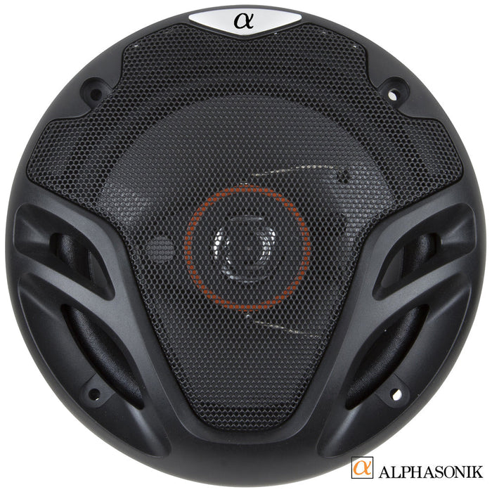 Alphasonik AS26 6.5" 350 Watts 3-Way Car Audio Coaxial Speaker (Pair)