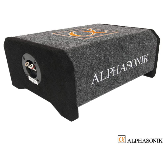 Alphasonik AS8DF 8" 600 Watts 4-Ohm Down Fire Shallow Mount Flat Enclosed Subwoofer