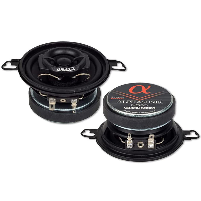 Alphasonik NS35 Neuron Series 3.5" 90 Watts 2-Way Full Range Car Audio Speaker (Pair)