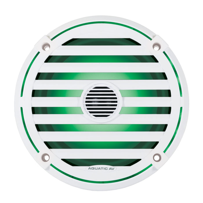 Aquatic AV EL421 6.5" Waterproof LED Cone Marine ELITE Speakers 240W White (Pair)
