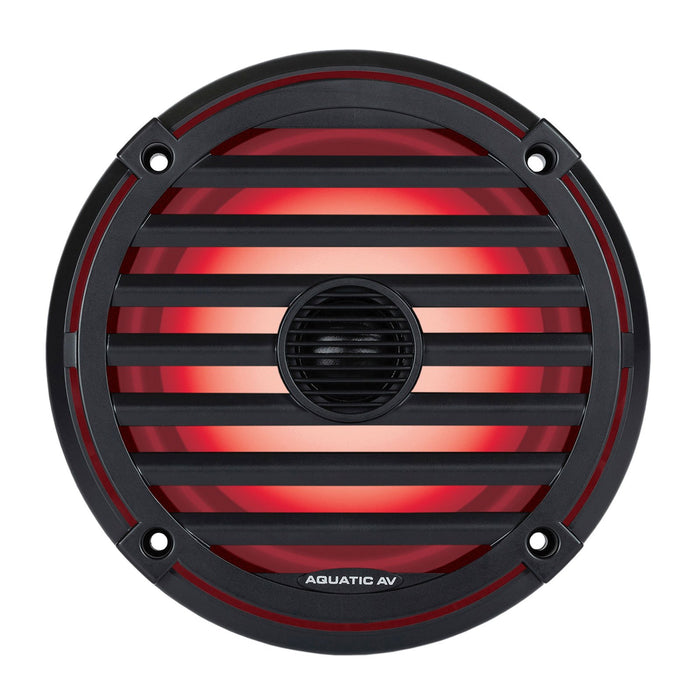 Aquatic AV EL422 6.5" Waterproof LED Cone Marine ELITE Speakers 240W Black (Pair)