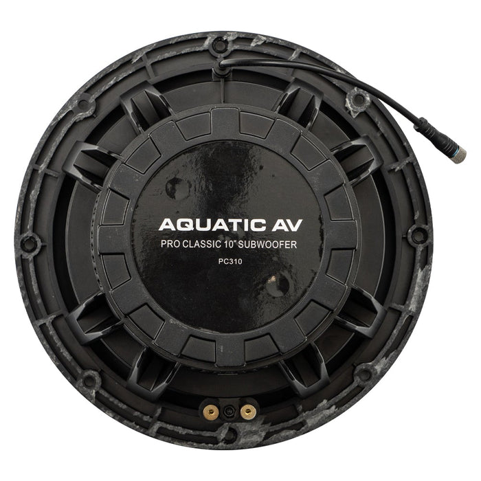 Aquatic AV PC310 10″ Marine 400 Watts 4 Ohms Classic Grill Subwoofer White (Each)