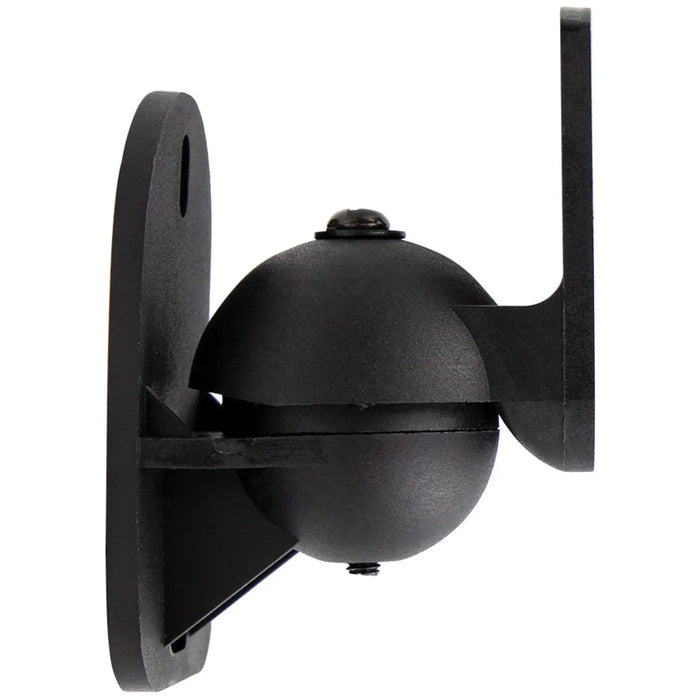 Small Multi-Directional Satellite Speaker Wall Mount Brackets with Adjustable Pivot Black (Pair)