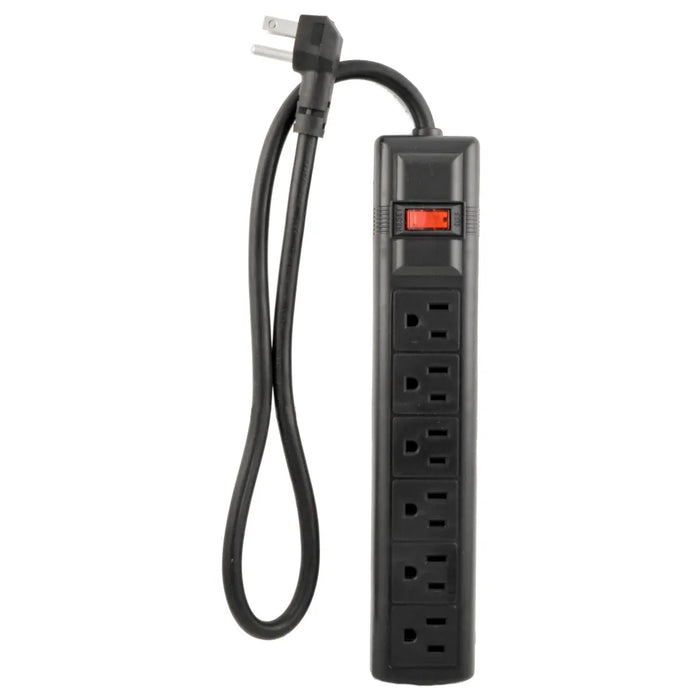 6 Outlet 2 Feet Cord 15 Amps UL Listed Power Strip with a Right Angle