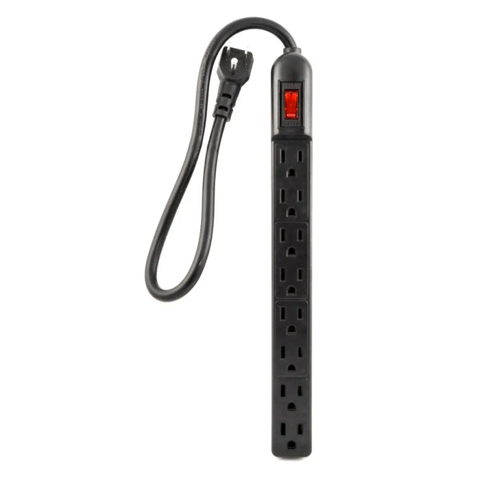8 Outlet 1.5 Feet Cord 15 Amps Right Angle Flat Plug UL Listed Power Strip Black