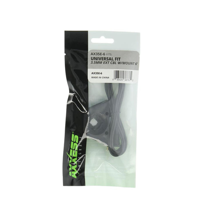 Axxess AX35E-6 Male 3.5mm Cable to Female 3.5mm 6 Ft. Jack with Mount
