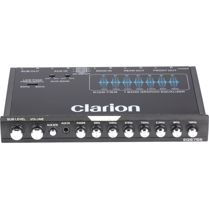 Clarion EQS755 1/2-DIN 7-band Graphic Equalizer With 3.5mm Front AUX Input