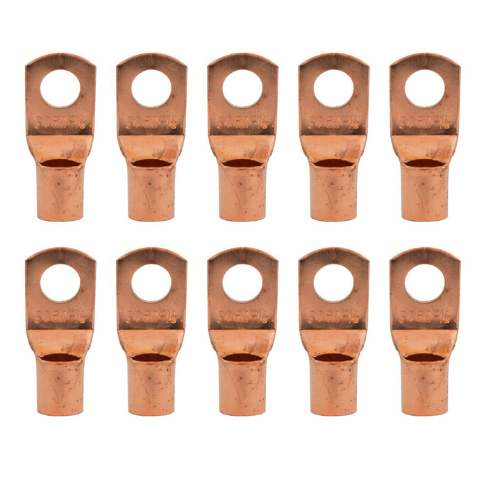 Non-Insulated Copper Ring Terminal 1/0 AWG 3/8" (Pack of 10)