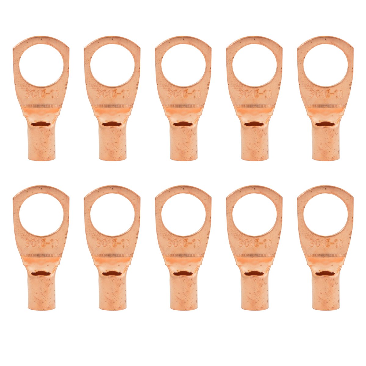 NonInsulated Copper Ring Terminal 8 AWG 3/8" (Pack of 10) — BSA