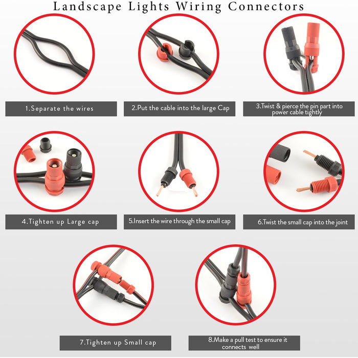 Low Voltage Quick Disconnect 12-16 Gauge Piercing Connectors for Landscape Lights