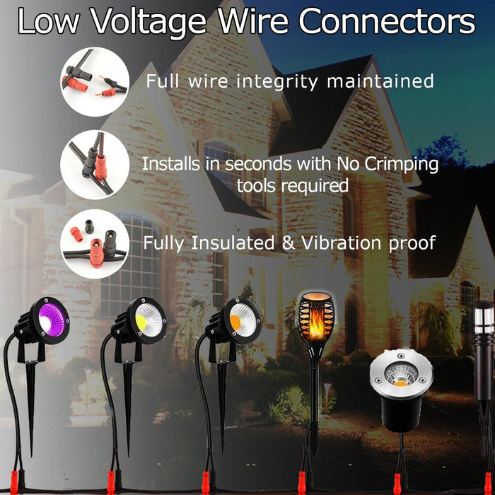 Low Voltage Quick Disconnect 12-16 Gauge Piercing Connectors for Landscape Lights