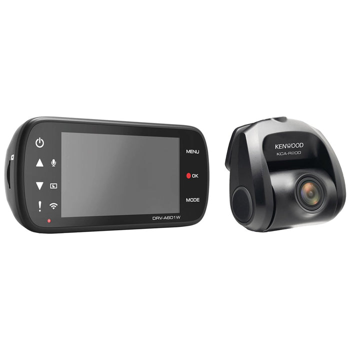 Kenwood DRV-A601WDP 4K Ultra HD Dual Dash Cam with 3.0" LCD Display w/ Wi-Fi  GPS
