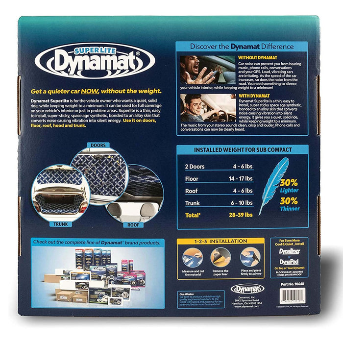 Dynamat	10648 8" x 32" Self-Adhesive Sound Deadener with Superlite Bulk Pack
