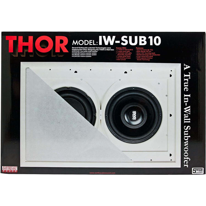 Earthquake Sound IW-SUB10 Thor 800W 4 Ohm In-Wall Subwoofer White (Each)