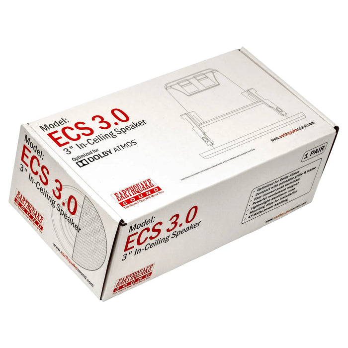 Earthquake Sound ECS 3.0 Edgeless Ultra Compact 3 inch In-Ceiling Speakers (Pair)