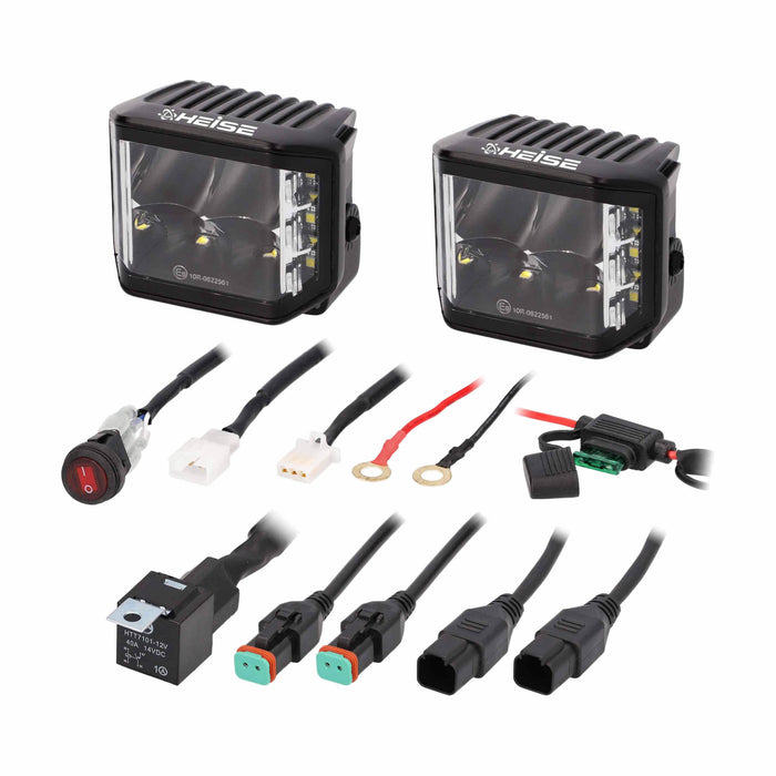 Heise HE-BC1402PK Universal Blackout Series 140° Cube Lights IP69K (Set of 2)
