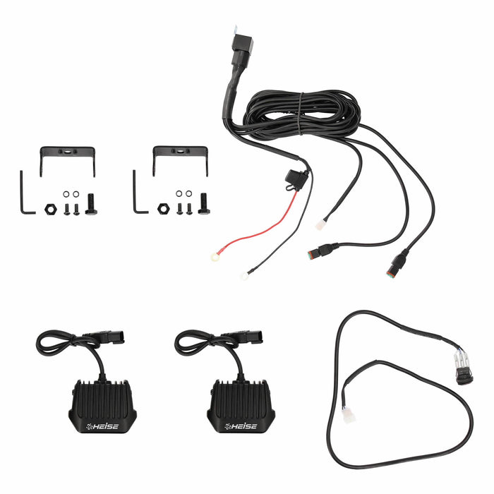 Heise HE-BC1402PK Universal Blackout Series 140° Cube Lights IP69K (Set of 2)