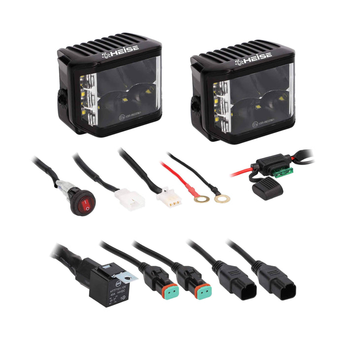 Heise HE-BC1402PK Universal Blackout Series 140° Cube Lights IP69K (Set of 2)