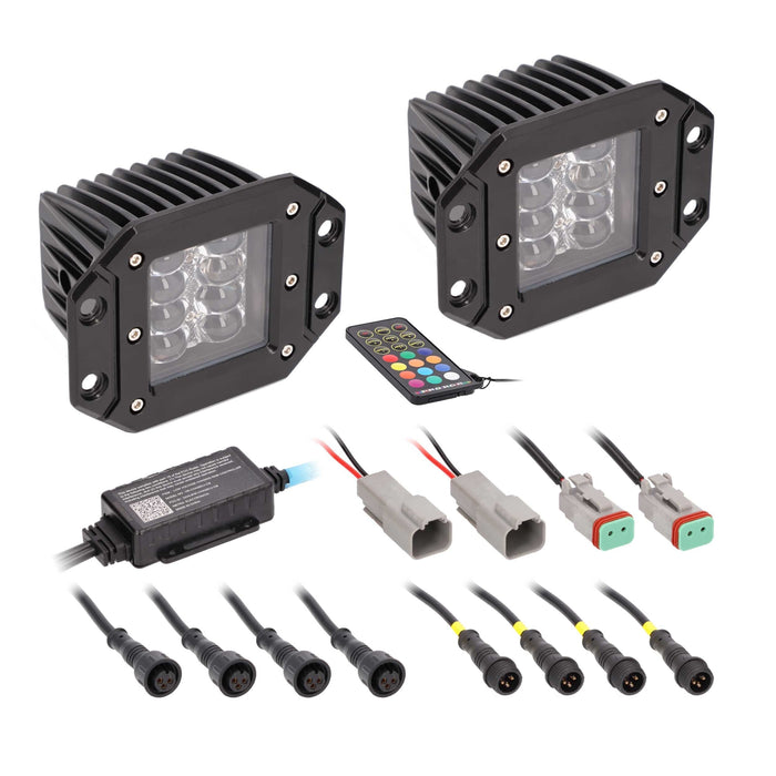 Heisem HE-CHASE-FCLKT Flush Mount Chasing LED Cube Lights 120° IP67