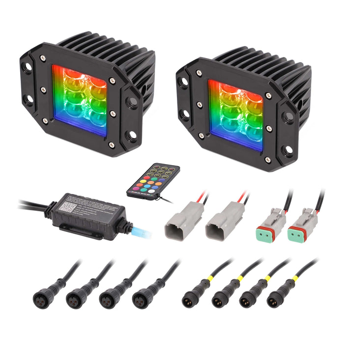 Heisem HE-CHASE-FCLKT Flush Mount Chasing LED Cube Lights 120° IP67