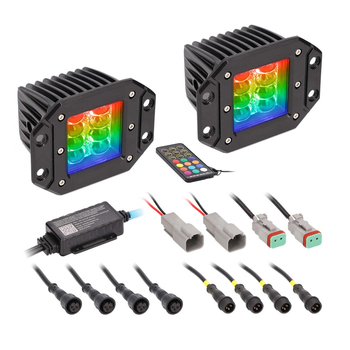 Heisem HE-CHASE-FCLKT Flush Mount Chasing LED Cube Lights 120° IP67