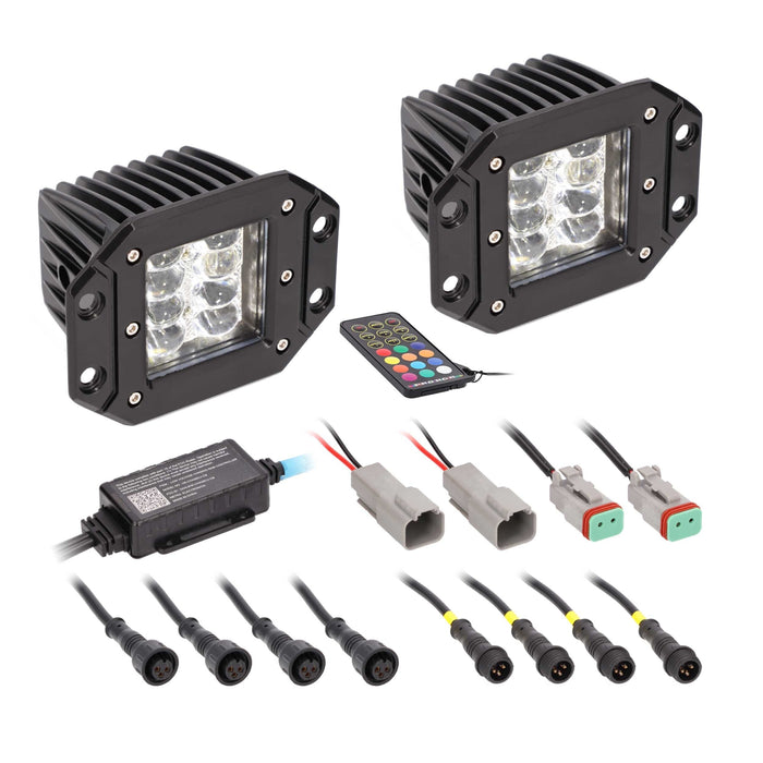 Heisem HE-CHASE-FCLKT Flush Mount Chasing LED Cube Lights 120° IP67