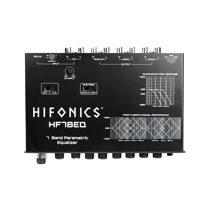 Hifonics HF7BEQ 7 Band Parametric Equalizer with 9 Volt Line Driver Processor