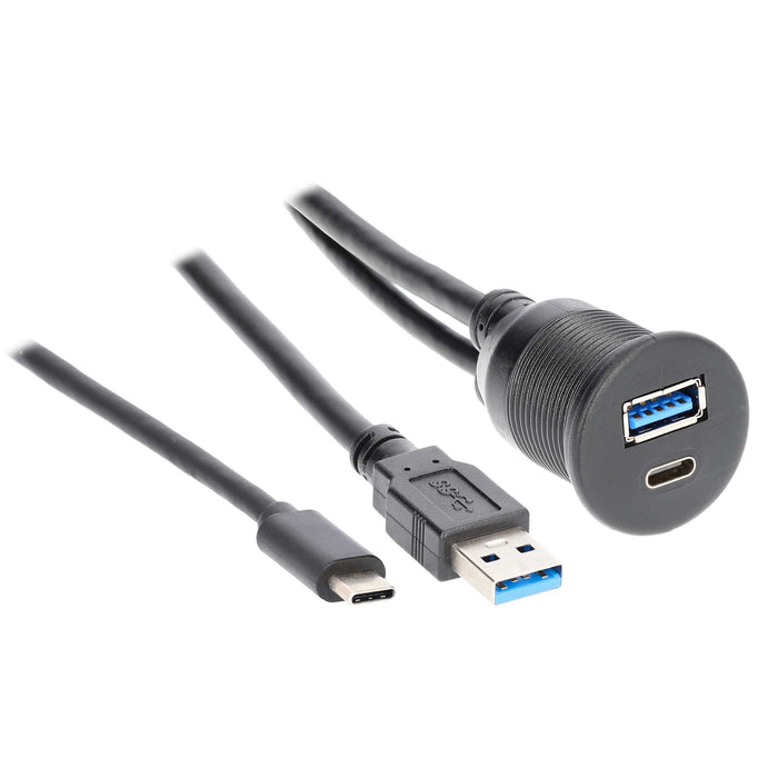 The Install Bay IBR114 USB A 3.0 + USB-C Charge And Data Flush Mount