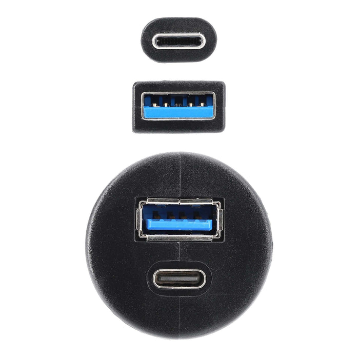 The Install Bay IBR114 USB A 3.0 + USB-C Charge And Data Flush Mount