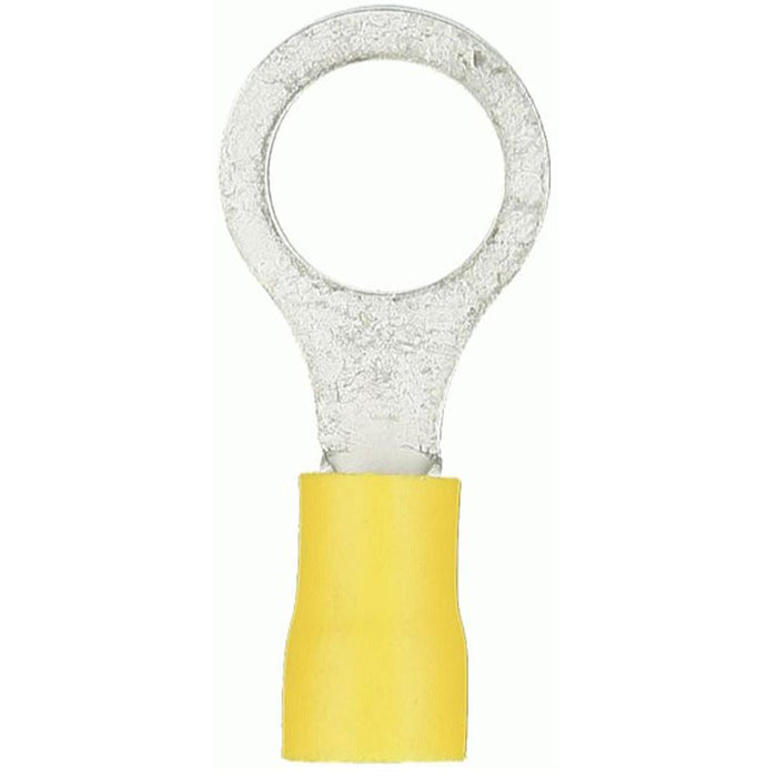 The Install Bay YVRT516 Yellow Vinyl Ring Terminal 12-10 Gauge 5/16 Pack of 100