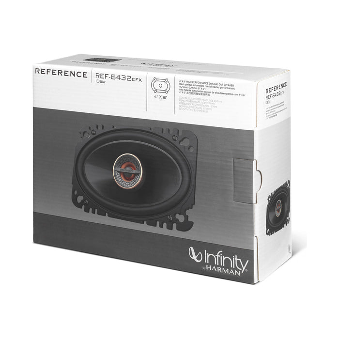 Infinity Reference REF6432CFX 4x6" 135 Watts Peak 3.0 Ohms Coaxial Car Speakers (Pair)