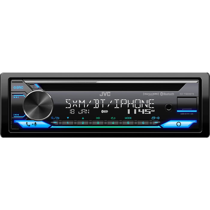 JVC KD-T920BTS Single DIN CD Receiver Apple CarPlay Amazon Alexa Bluetooth USB AM/FM Car Stereo