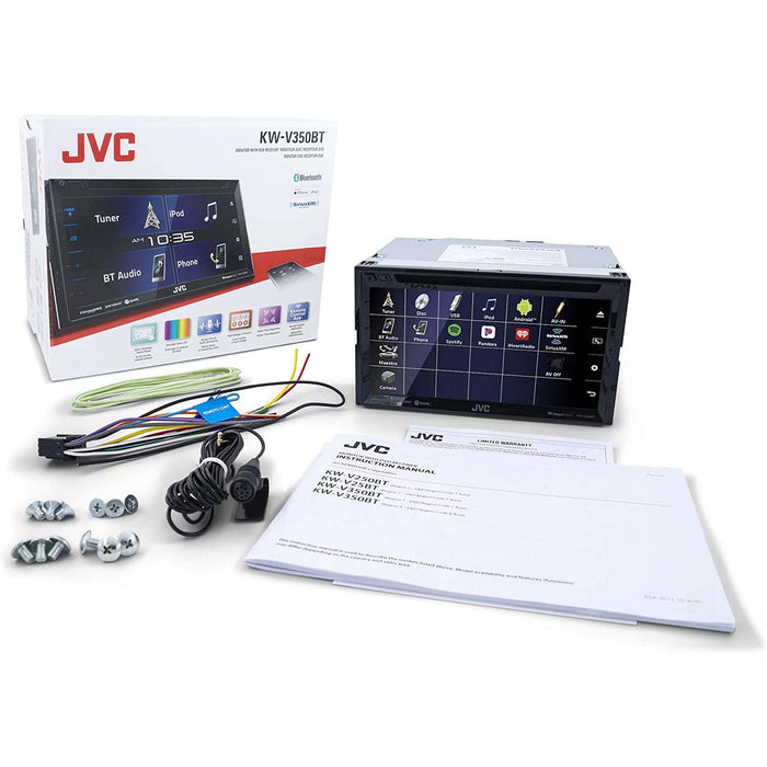 JVC KW-V350BT Double DIN Multimedia 6.8 Touchscreen Bluetooth USB DVD Receiver