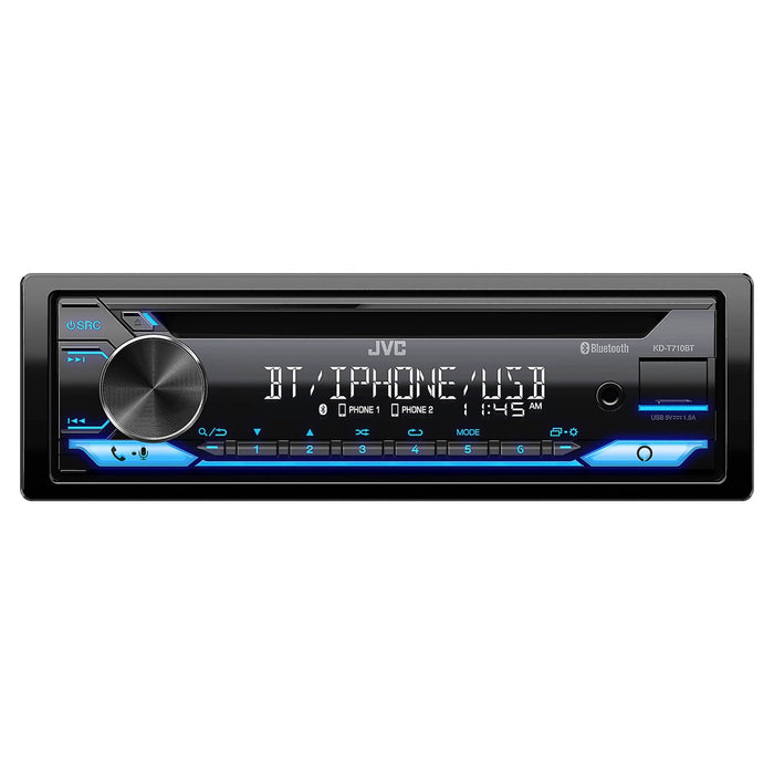 JVC KD-T710BT Single Din In-Dash Digital Am/Fm/Cd/BT/USB Receiver w/ Alexa & Spotify