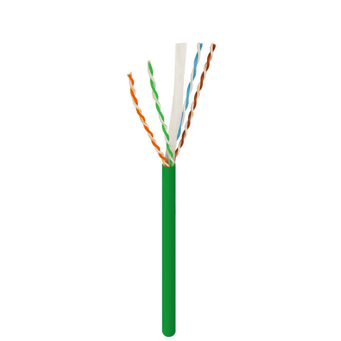 Logico C6EU2805 CAT6 UTP 23 AWG 550Mhz Pure Copper Bulk Ethernet Network Cable Riser Green 1000ft