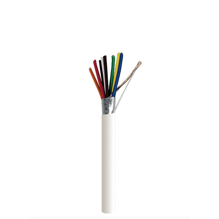 Logico PLC4508 500 Ft 18/8 AWG Stranded Shielded  CL2 Speaker Wire Security Cable White