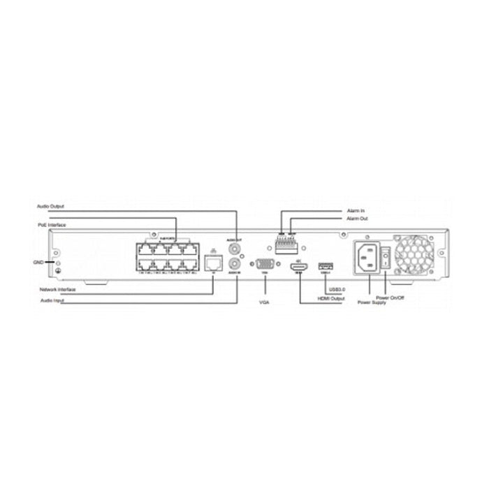 LTS VSN7208-P8 8 Channel 4K H.265 NVR with 8 Ports Built-in PoE (No HDD)