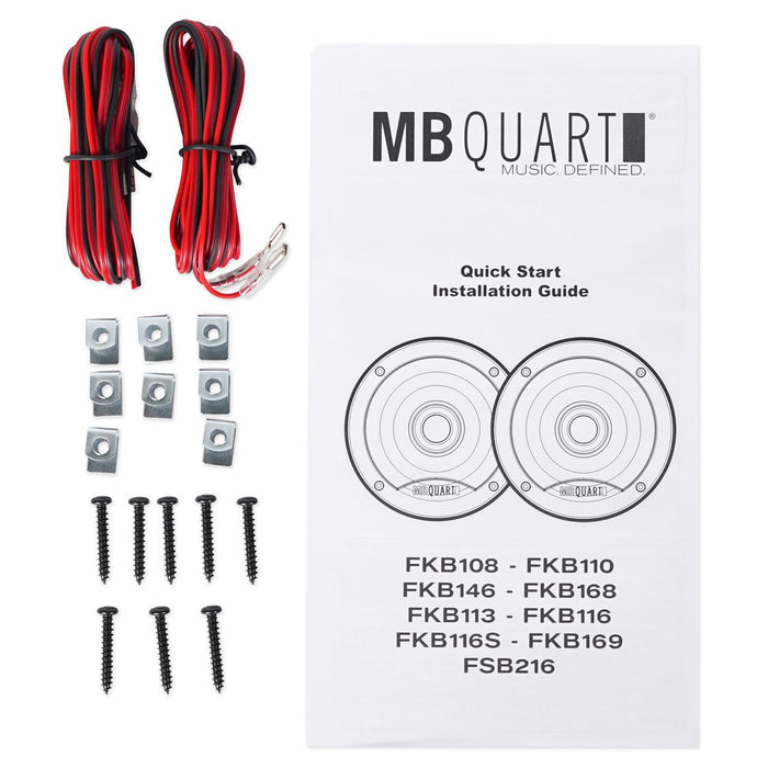 MB Quart FKB110 4" 2-Way 160 Watts Max Power 4 Ohms Coaxial Speakers (Pair)