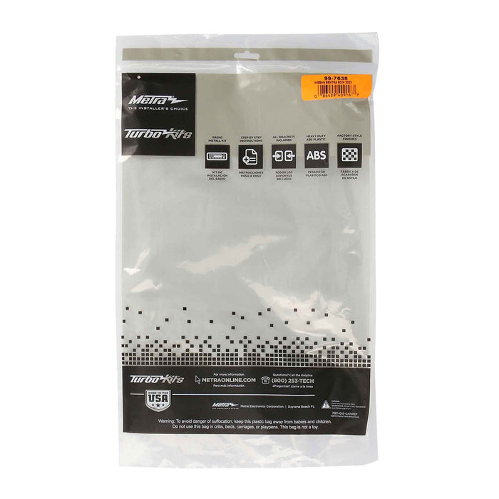 Metra 99-7638 Single DIN Dash Kit for Nissan Sentra 2020-Up (Gloss Black)