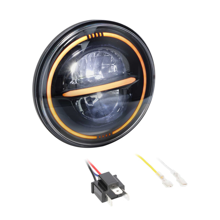 Metra BC-709B 7" Reflector Headlight with Full Halo Universal Motorcycle Headlight