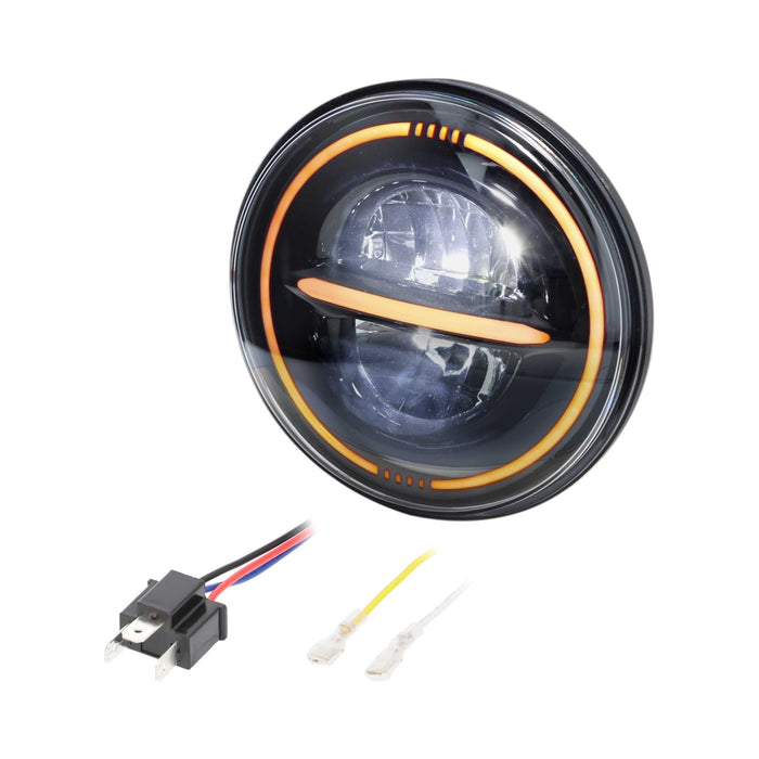 Metra BC-709B 7" Reflector Headlight with Full Halo Universal Motorcycle Headlight