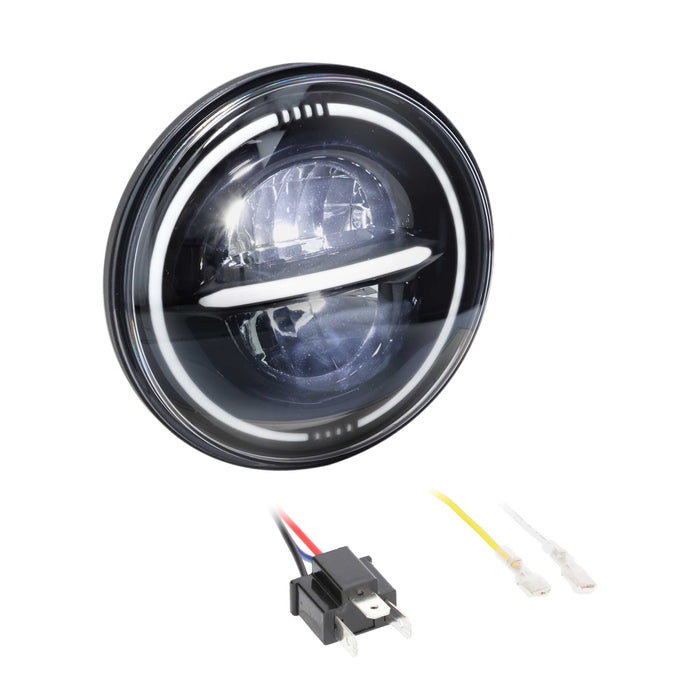 Metra BC-709B 7" Reflector Headlight with Full Halo Universal Motorcycle Headlight