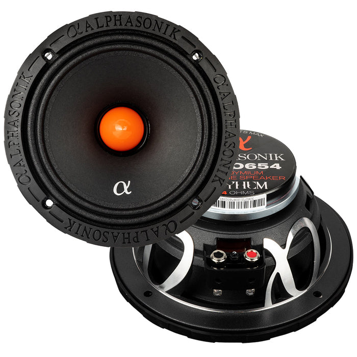 Alphasonik MPRO654 Mayhem Series 6.5" Midrange Speakers 4 Ohm Neodymium Pair