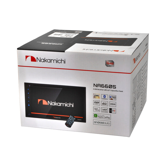 Nakamichi NA6605 6.8" Double-Din In-Dash Multi-Media Receiver Bluetooth DVD+RW