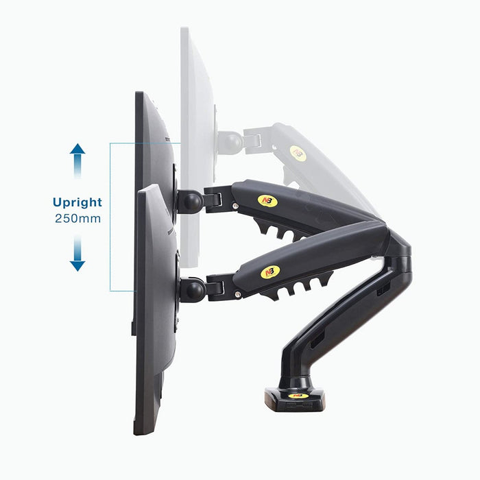 North Bayou F80 Full Motion Swivel Arm Gas Strut LED Monitor TV Desk Mount Stand for 17-30" Display