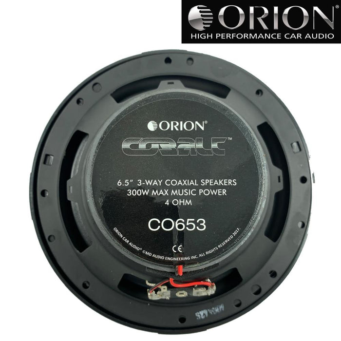 Orion CO653 6.5" Inch Cobalt Series 3 Way Full Range Coaxial Speakers 300 Watts