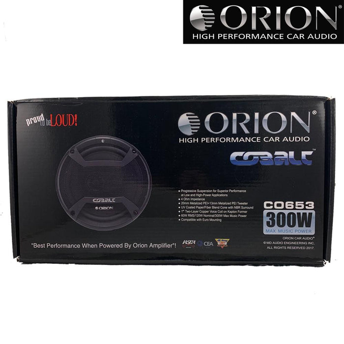 Orion CO653 6.5" Inch Cobalt Series 3 Way Full Range Coaxial Speakers 300 Watts