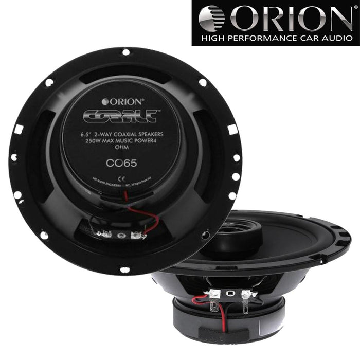 Orion CO65 6.5" Inches Cobalt Series 2 Way Full Range Coaxial Speakers 250 Watts