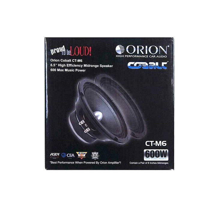 Orion Cobalt Series CT-M6 6.5" 600 Watts Max High Efficiency 4-Ohm Midrange Speakers